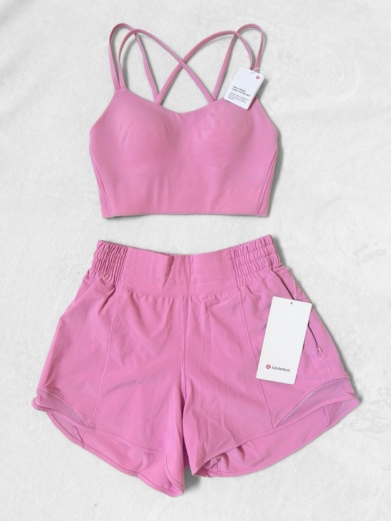 lululemon athletica Other - NWT Lululemon Like a Cloud Bra + Hotty Hot Shorts Set – Pink Frosting – Size 4